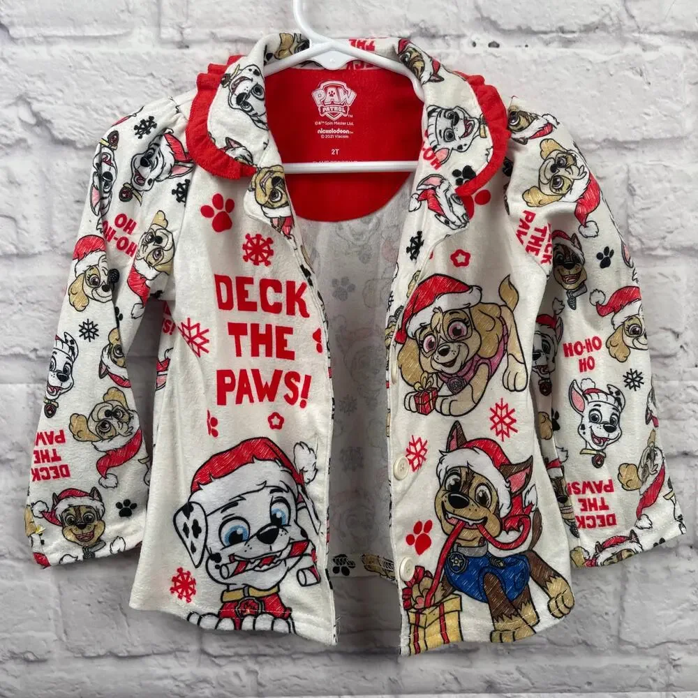 Nickelodeon Paw Patrol Christmas Flannel top size 2T